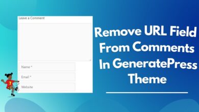 How To Remove URL Field From Comments In GeneratePress